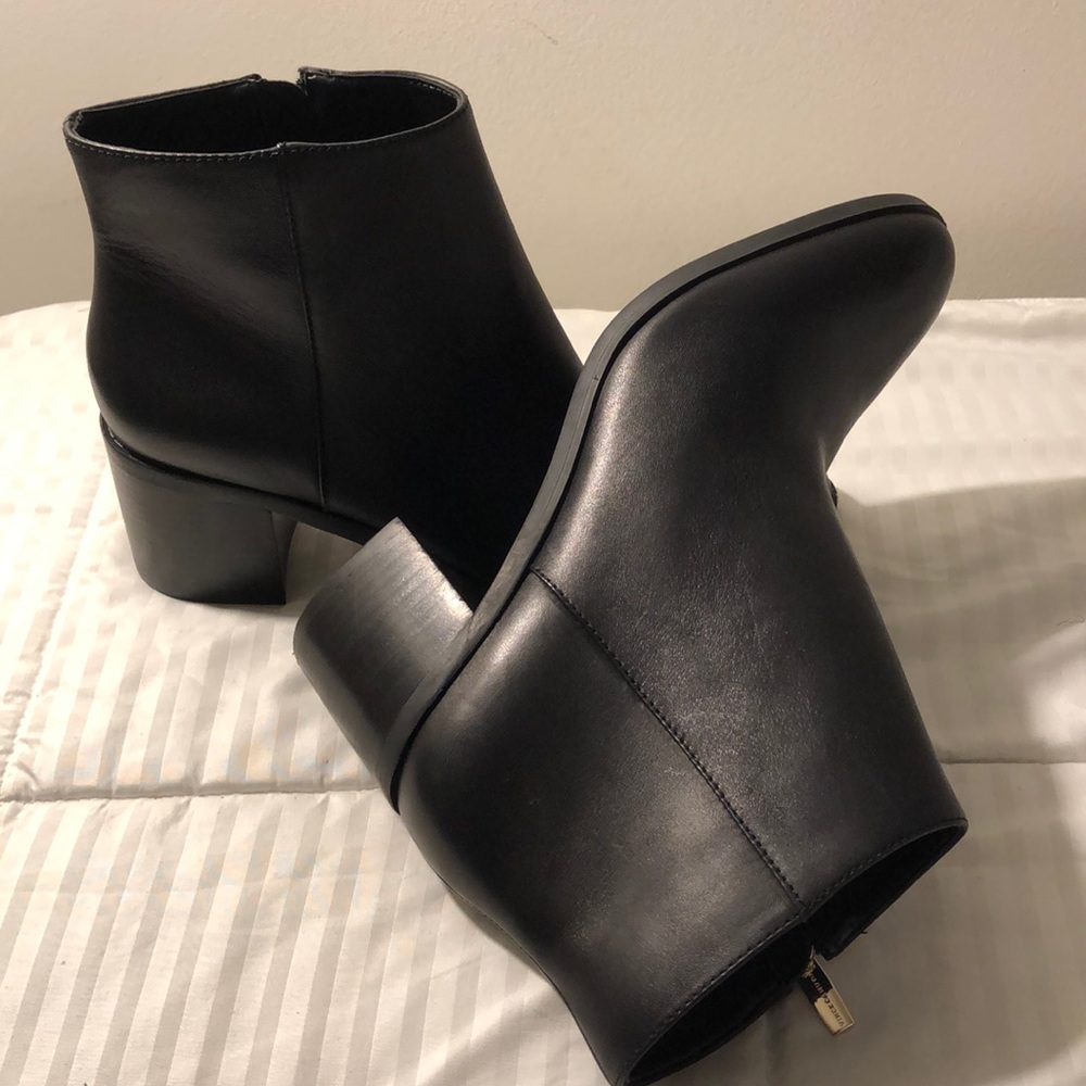 Black Leather Ankle Boots Brand New
